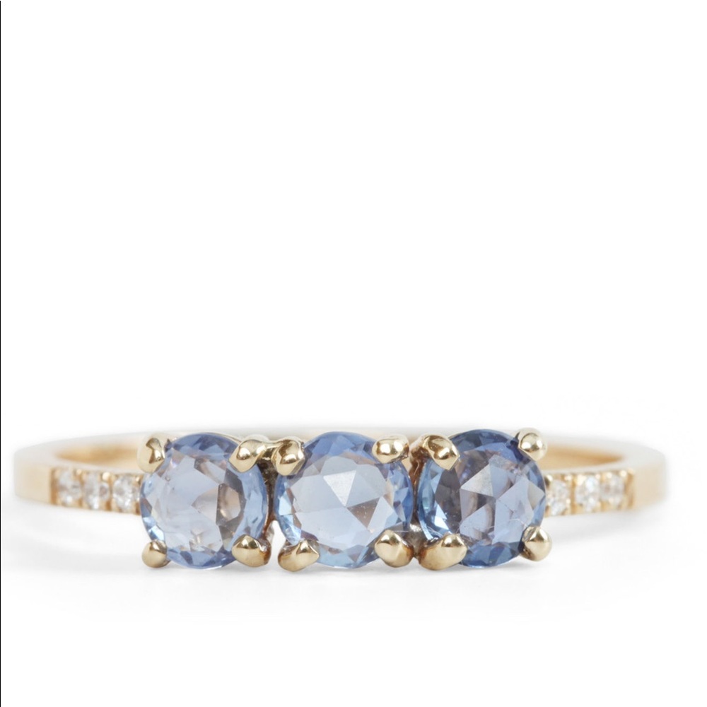 Jennie Kwon 14k gold Painter’s Blue Sapphire Ring